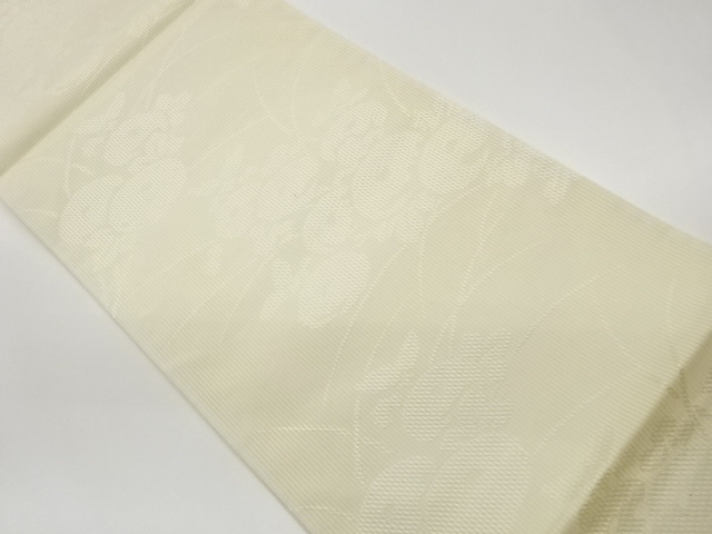 万寿菊に芝模様織出し夏用袋帯